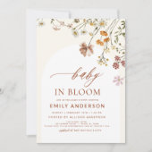 Wilde Baby in het Baby shower Bloom Terracotta Kaart (Voorkant)