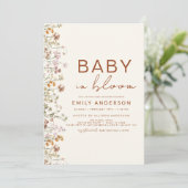 Wilde Baby in het Baby shower Bloom Terracotta Kaart (Staand voorkant)