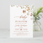 Wilde Baby in het Baby shower Bloom Terracotta Kaart (Staand voorkant)