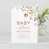 Wilde Baby in het Baby shower Bloom Terracotta Kaart (Staand voorkant)