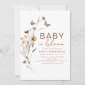 Wilde Baby in het Baby shower Bloom Terracotta Kaart (Voorkant)