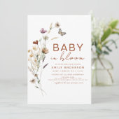 Wilde Baby in het Baby shower Bloom Terracotta Kaart (Staand voorkant)