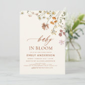 Wilde Baby in het Baby shower Bloom Terracotta Kaart (Staand voorkant)