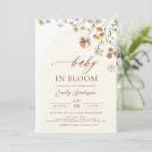 Wilde Baby in het Baby shower Bloom Terracotta Kaart (Staand voorkant)