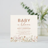 Wilde Baby in het Baby shower Bloom Terracotta Kaart (Staand voorkant)