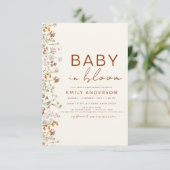 Wilde Baby in het Baby shower Bloom Terracotta Kaart (Staand voorkant)
