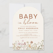 Wilde Baby in het Baby shower Bloom Terracotta Kaart (Voorkant)