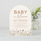 Wilde Baby in het Baby shower Bloom Terracotta Kaart (Staand voorkant)