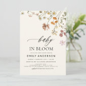 Wilde Baby in het Baby shower Bloom Terracotta Kaart (Staand voorkant)