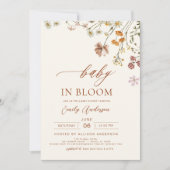 Wilde Baby in het Baby shower Bloom Terracotta Kaart (Voorkant)