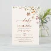 Wilde Baby in het Baby shower Bloom Terracotta Kaart (Staand voorkant)