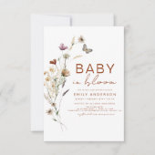 Wilde Baby in het Baby shower Bloom Terracotta Kaart (Voorkant)