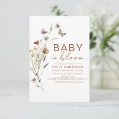 Wilde Baby in het Baby shower Bloom Terracotta Kaart (Staand voorkant)