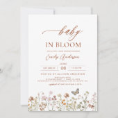 Wilde Baby in het Baby shower Bloom Terracotta Kaart (Voorkant)