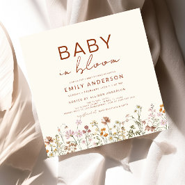 Wilde Baby in het Baby shower Bloom Terracotta Kaart