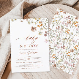 Wilde Baby in het Baby shower Bloom Terracotta Kaart