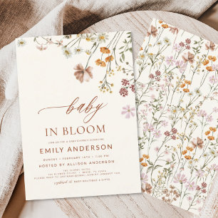 Wilde Baby in het Baby shower Bloom Terracotta Kaart
