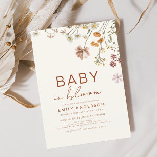 Wilde Baby in het Baby shower Bloom Terracotta Kaart