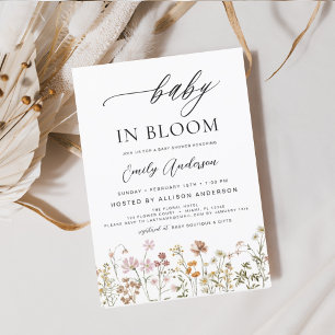 Wilde Baby in het Baby shower Bloom Terracotta Kaart