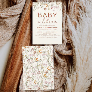Wilde Baby in het Baby shower Bloom Terracotta Kaart