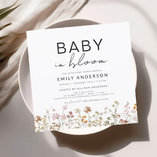 Wilde Baby in het Baby shower Bloom Terracotta Kaart