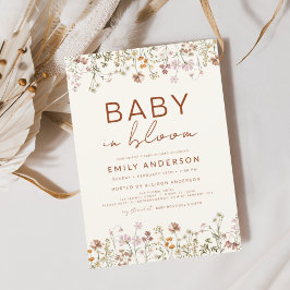 Wilde Baby in het Baby shower Bloom Terracotta Kaart