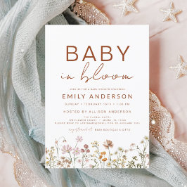 Wilde Baby in het Baby shower Bloom Terracotta Kaart