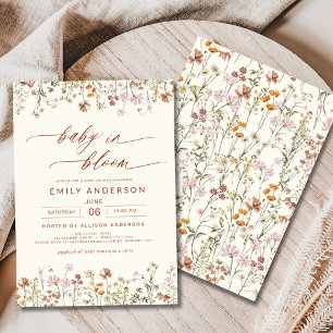 Wilde Baby in het Baby shower Bloom Terracotta Kaart