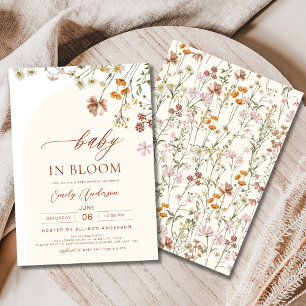 Wilde Baby in het Baby shower Bloom Terracotta Kaart