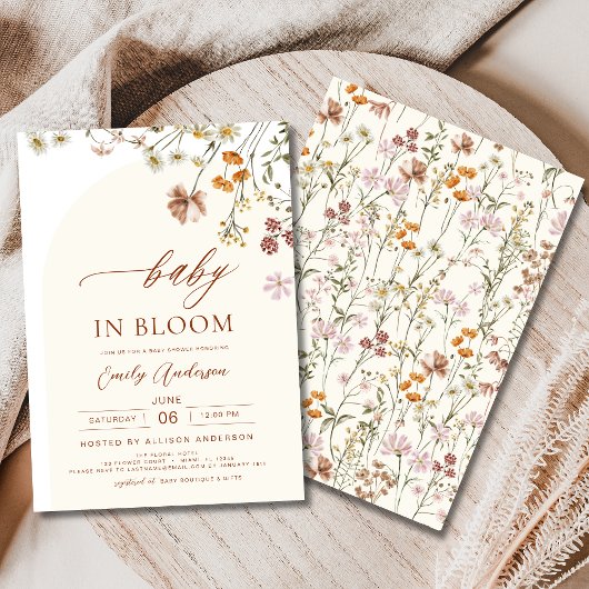 Wilde Baby in het Baby shower Bloom Terracotta Kaart