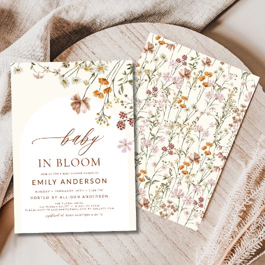 Wilde Baby in het Baby shower Bloom Terracotta Kaart