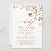 Wilde Baby in het Baby shower Bloom Terracotta Kaart (Voorkant)