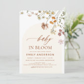 Wilde Baby in het Baby shower Bloom Terracotta Kaart (Staand voorkant)