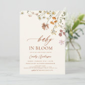 Wilde Baby in het Baby shower Bloom Terracotta Kaart (Staand voorkant)