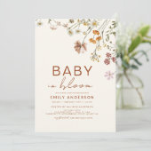 Wilde Baby in het Baby shower Bloom Terracotta Kaart (Staand voorkant)