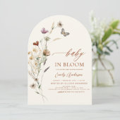 Wilde Baby in het Baby shower Bloom Terracotta Kaart (Staand voorkant)