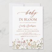 Wilde Baby in het Baby shower Bloom Terracotta Kaart (Voorkant)