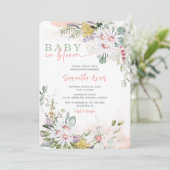 Wilde Baby in het Baby shower Bloom Uitnodiging (Staand voorkant)