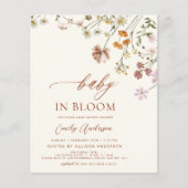 Wilde Baby in het Baby shower Bloom Uitnodiging (Voorkant)