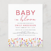 Wilde Baby in het Baby shower Bloom Uitnodiging (Voorkant)