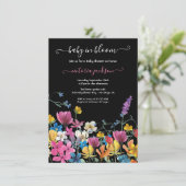 Wilde Baby in het Baby shower Bloom Uitnodiging (Staand voorkant)