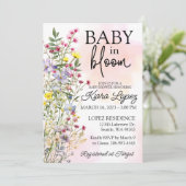 Wilde Baby in het Baby shower Bloom Uitnodiging (Staand voorkant)