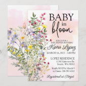 Wilde Baby in het Baby shower Bloom Uitnodiging (Voorkant / Achterkant)