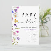 Wilde Baby in het Baby shower Bloom Uitnodiging (Staand voorkant)