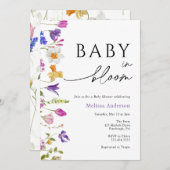 Wilde Baby in het Baby shower Bloom Uitnodiging (Voorkant / Achterkant)