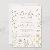 Wilde Baby in het Baby shower Bloom Uitnodiging (Voorkant)