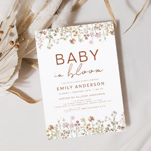 Wilde Baby in het Baby shower Bloom Uitnodiging