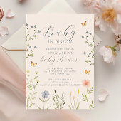 Wilde Baby in het Baby shower Bloom Uitnodiging
