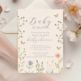 Wilde Baby in het Baby shower Bloom Uitnodiging