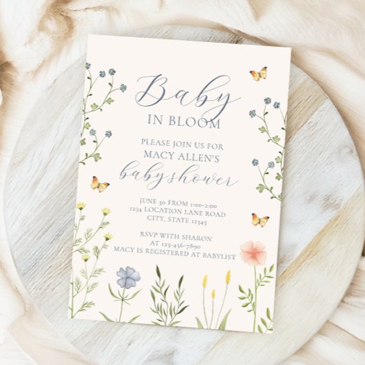 Wilde Baby in het Baby shower Bloom Uitnodiging